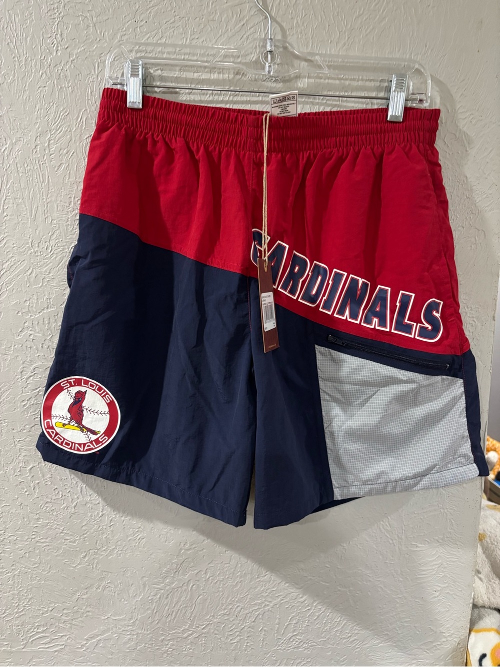 St Louis Cardinals NWT Mitchell & Ness MLB Nylon Utility Shorts Men's Size Small